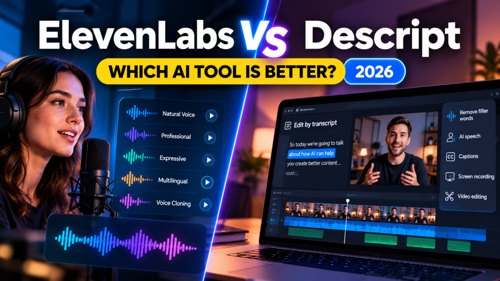 ElevenLabs vs Descript 2026 AI voice generation and video editing comparison