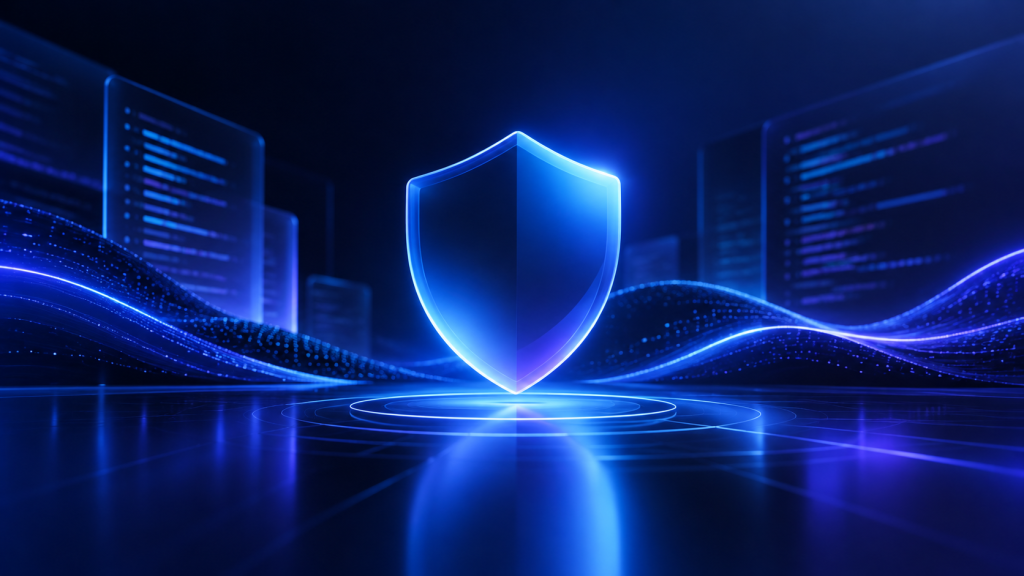 Google Gemini 4 Carbon AI model illustrated with futuristic cybersecurity and coding visuals